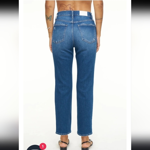 NEW Pistola Charlie High Rise Straight Leg Raw Edge Side Panel Jeans Mobwife - Picture 10 of 12